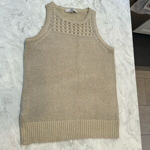 Tan, sleeveless, knit tank. Perfect to dress up or down. Womens small.
